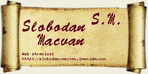Slobodan Mačvan vizit kartica